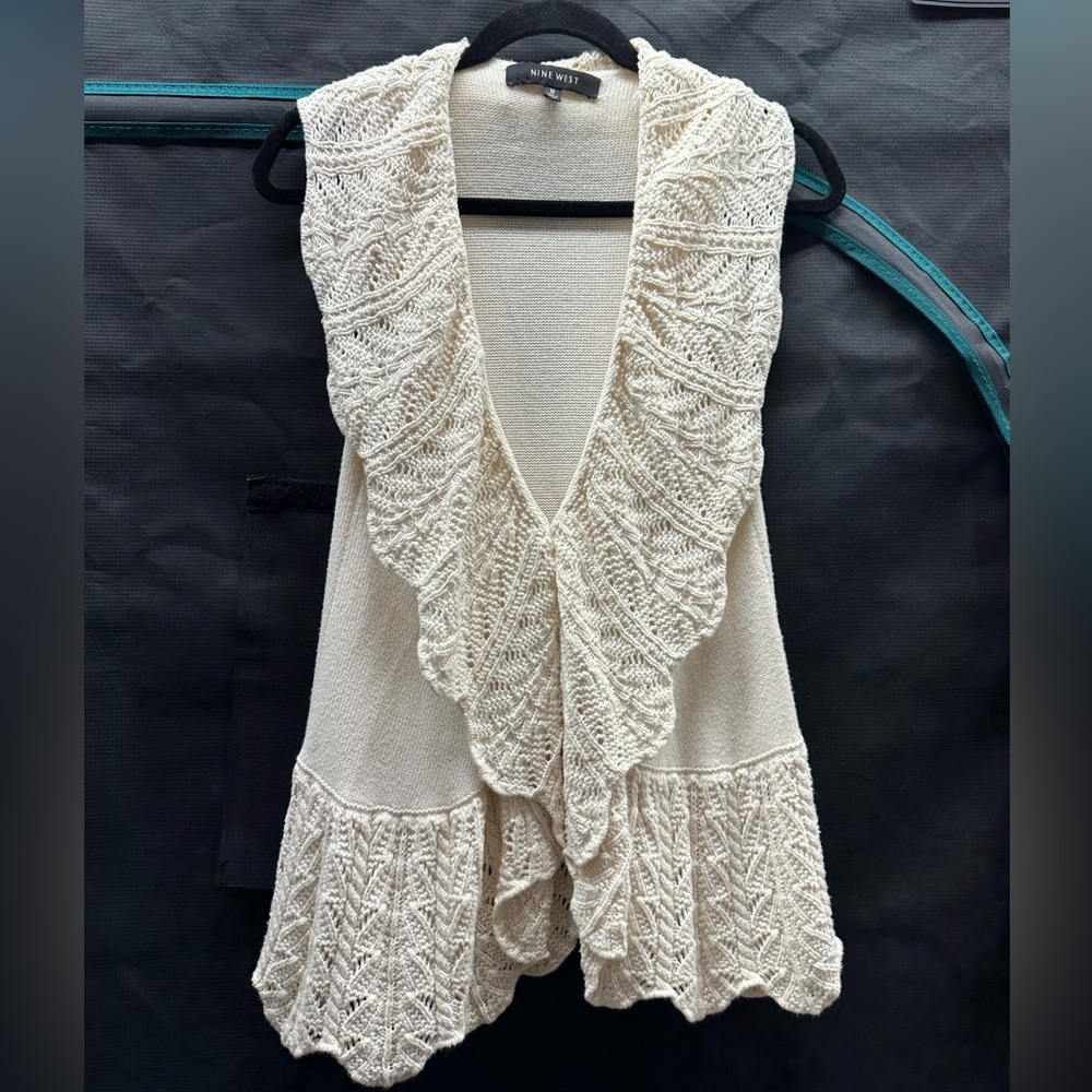 Nine West Cream Knit Vest